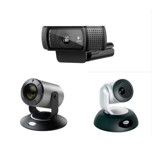 Camera options supported by CLOSE RadioTV including webcam and professional studio cameras