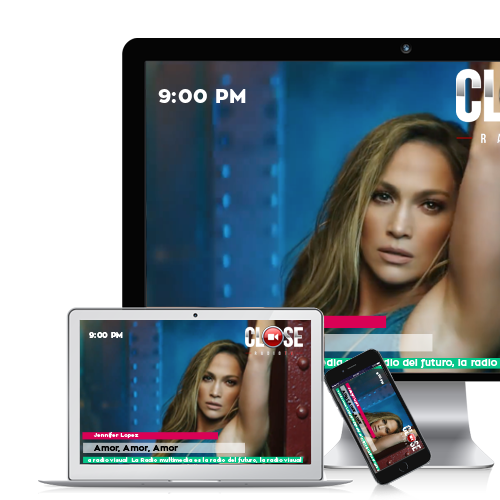 CLOSE RadioTV live visual radio channel displayed on mobile devices
